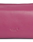 SADDLER MEGAN Leather Zip Top Cosmetic Bag - Large Capacity and Inner Zip Pocket - RFID Protected