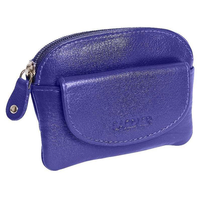 Compact Leather Zip-Top Coin Purse "Molly" – Handmade by Saddler | RFID Protected &amp; Gift Boxed | With Front Pocket &amp; Interior Key Ring