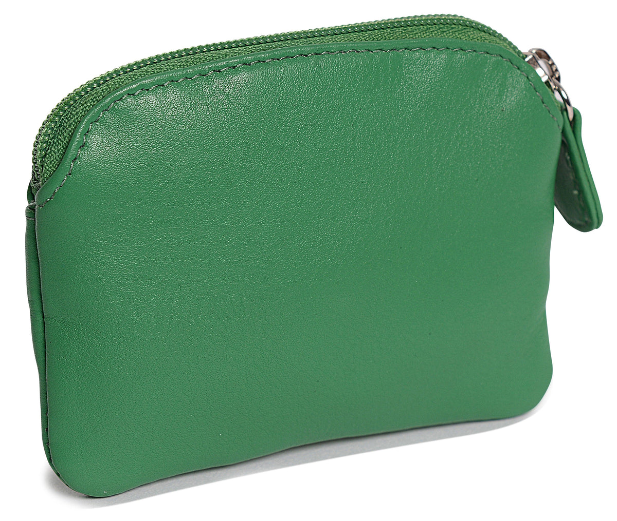 Compact Leather Zip-Top Coin Purse "Molly" – Handmade by Saddler | RFID Protected &amp; Gift Boxed | With Front Pocket &amp; Interior Key Ring