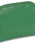 Compact Leather Zip-Top Coin Purse "Molly" – Handmade by Saddler | RFID Protected & Gift Boxed | With Front Pocket & Interior Key Ring