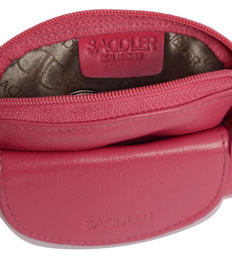 Compact Leather Zip-Top Coin Purse "Molly" – Handmade by Saddler | RFID Protected &amp; Gift Boxed | With Front Pocket &amp; Interior Key Ring