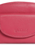 Compact Leather Zip-Top Coin Purse "Molly" – Handmade by Saddler | RFID Protected & Gift Boxed | With Front Pocket & Interior Key Ring