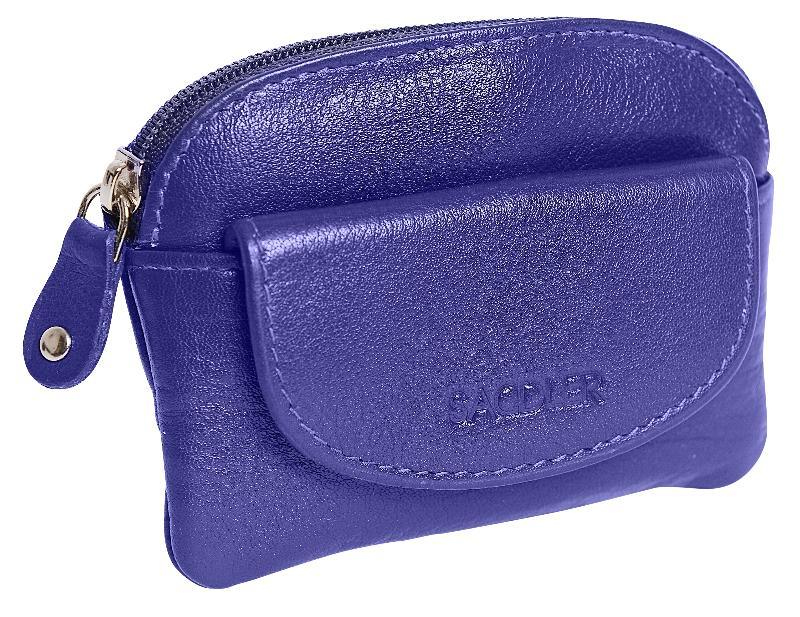 Compact Leather Zip-Top Coin Purse "Molly" – Handmade by Saddler | RFID Protected &amp; Gift Boxed | With Front Pocket &amp; Interior Key Ring