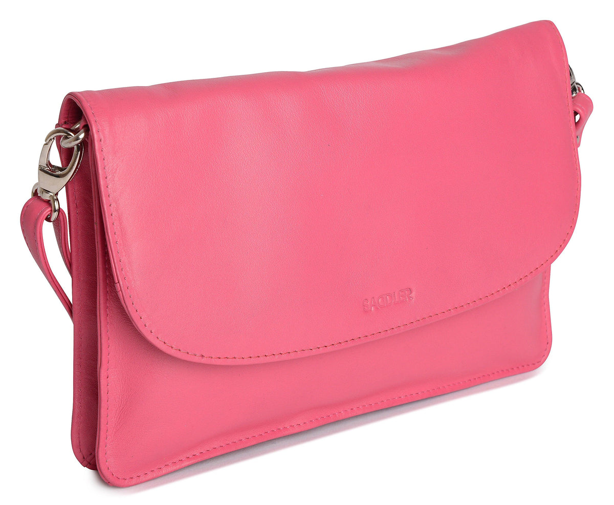 SADDLER Olivia 3-Section Leather Crossbody Bag &amp; Clutch – Compact &amp; Stylish - Gift Boxed
