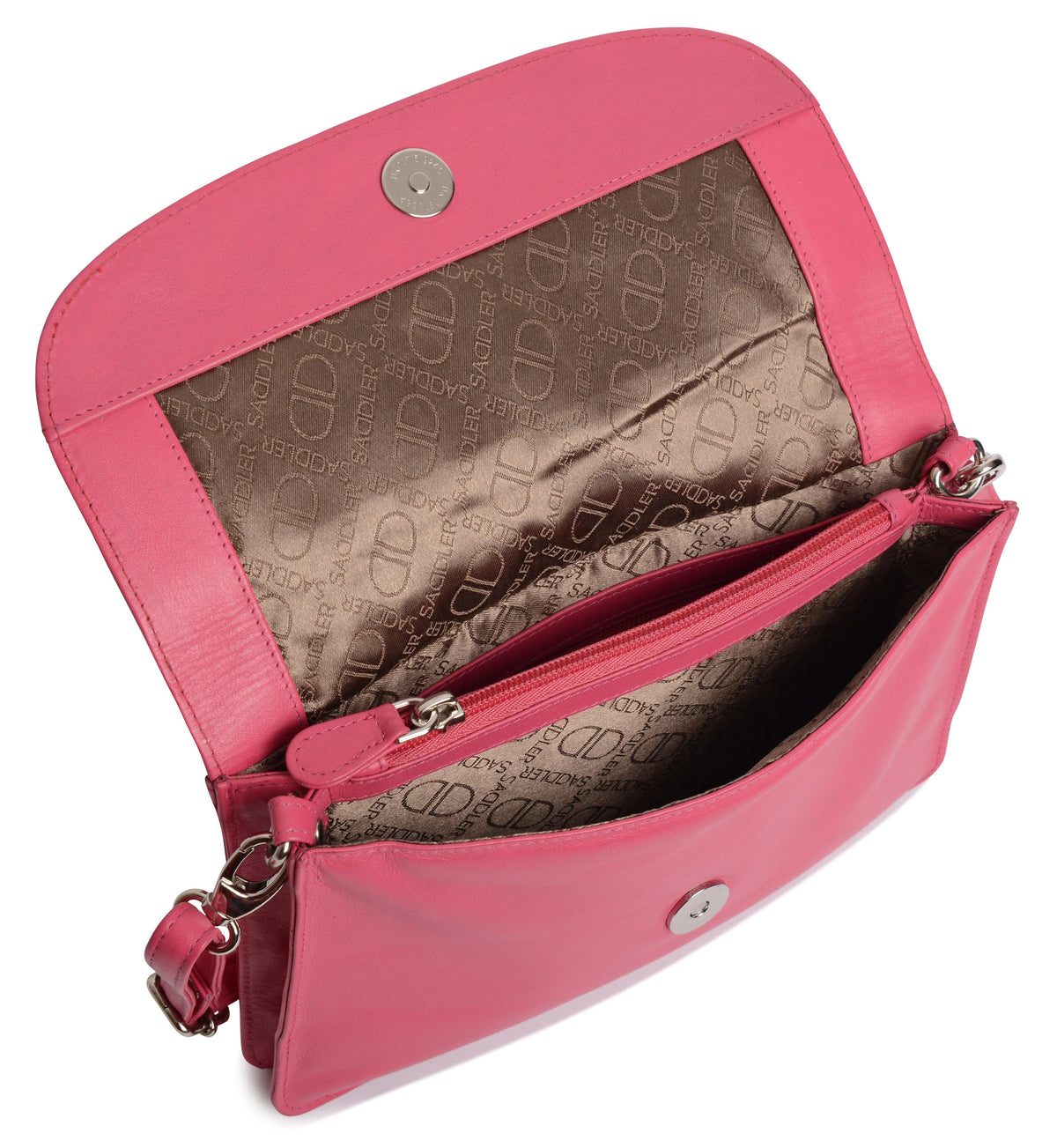 SADDLER Olivia 3-Section Leather Crossbody Bag &amp; Clutch – Compact &amp; Stylish - Gift Boxed