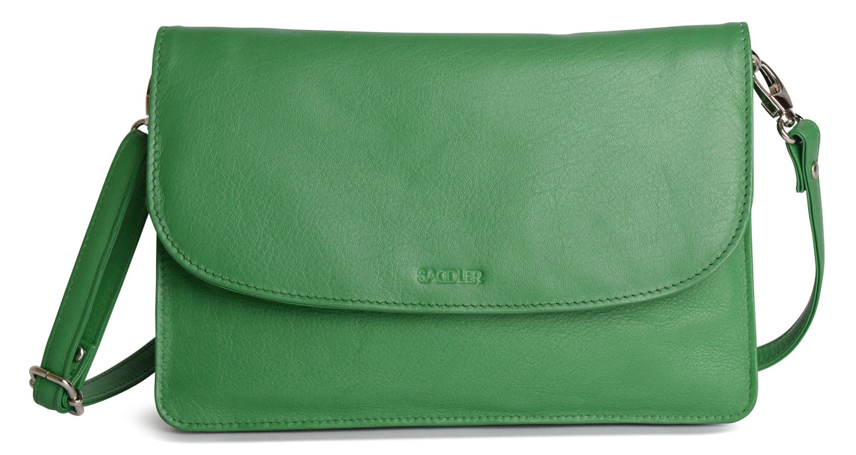 SADDLER Olivia 3-Section Leather Crossbody Bag &amp; Clutch – Compact &amp; Stylish - Gift Boxed