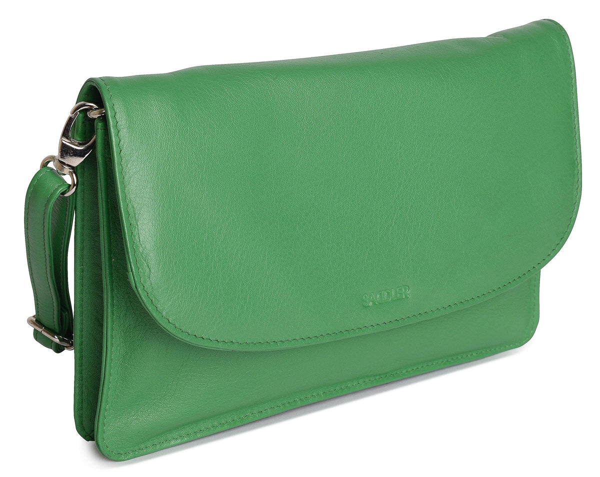 SADDLER Olivia 3-Section Leather Crossbody Bag &amp; Clutch – Compact &amp; Stylish - Gift Boxed