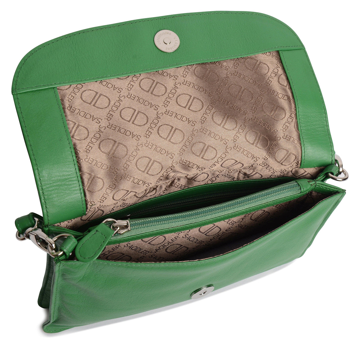 SADDLER Olivia 3-Section Leather Crossbody Bag &amp; Clutch – Compact &amp; Stylish - Gift Boxed