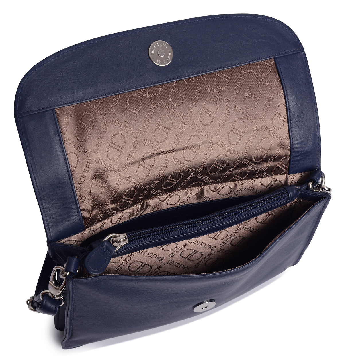 SADDLER Olivia 3-Section Leather Crossbody Bag &amp; Clutch – Compact &amp; Stylish - Gift Boxed