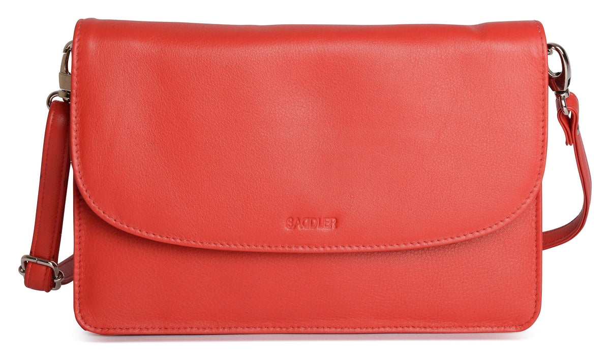 SADDLER Olivia 3-Section Leather Crossbody Bag &amp; Clutch – Compact &amp; Stylish - Gift Boxed
