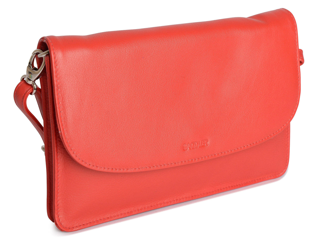 SADDLER Olivia 3-Section Leather Crossbody Bag &amp; Clutch – Compact &amp; Stylish - Gift Boxed
