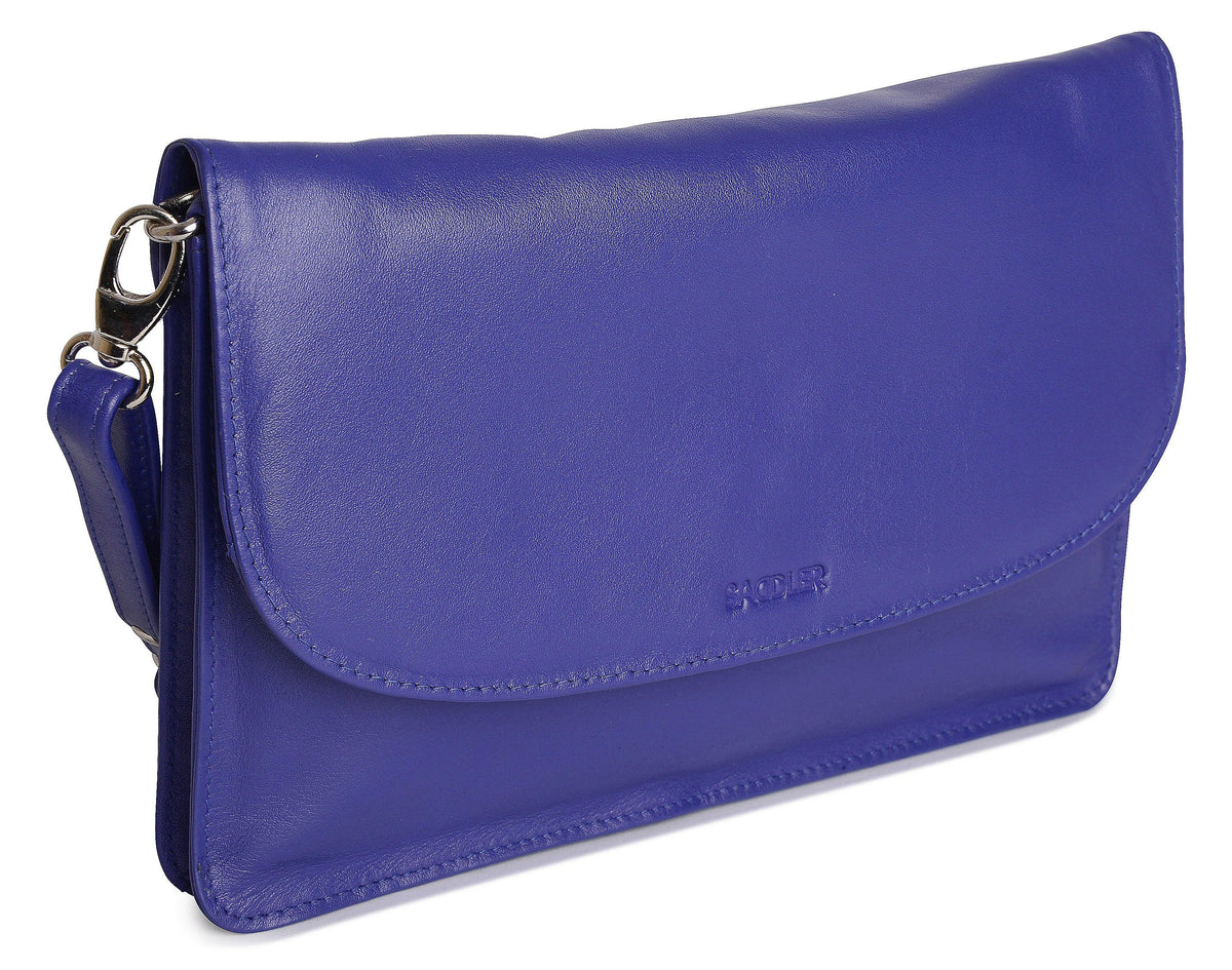 SADDLER Olivia 3-Section Leather Crossbody Bag &amp; Clutch – Compact &amp; Stylish - Gift Boxed
