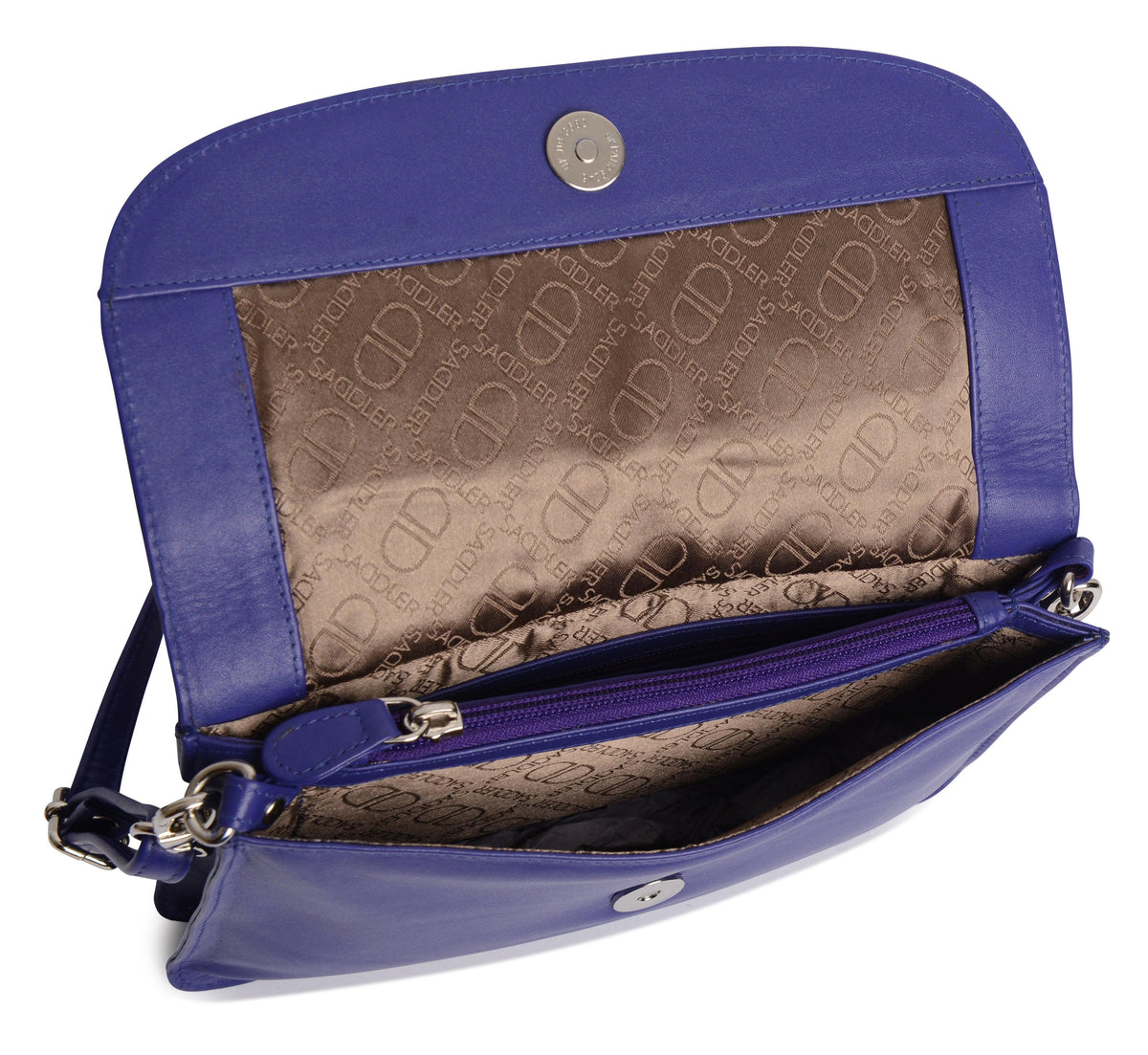 SADDLER Olivia 3-Section Leather Crossbody Bag &amp; Clutch – Compact &amp; Stylish - Gift Boxed
