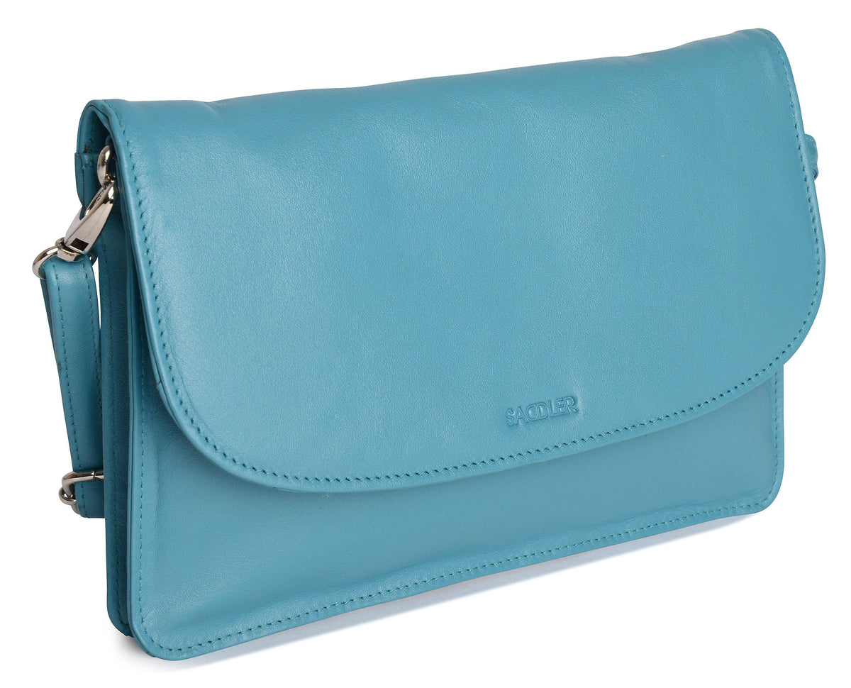 SADDLER Olivia 3-Section Leather Crossbody Bag &amp; Clutch – Compact &amp; Stylish - Gift Boxed