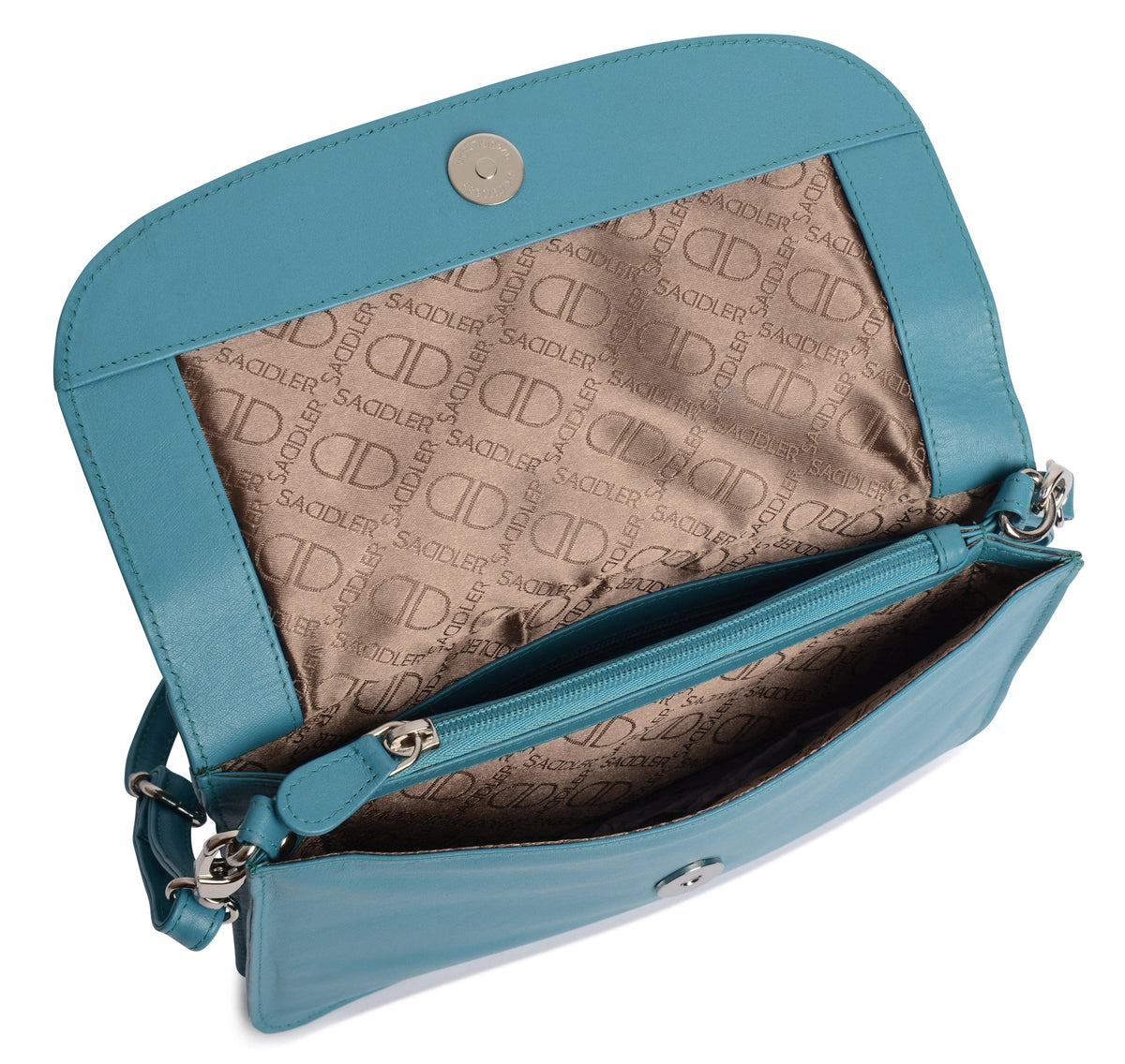 SADDLER Olivia 3-Section Leather Crossbody Bag &amp; Clutch – Compact &amp; Stylish - Gift Boxed