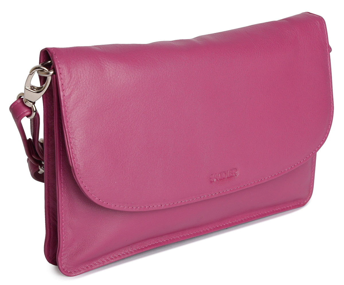 SADDLER Olivia 3-Section Leather Crossbody Bag &amp; Clutch – Compact &amp; Stylish - Gift Boxed