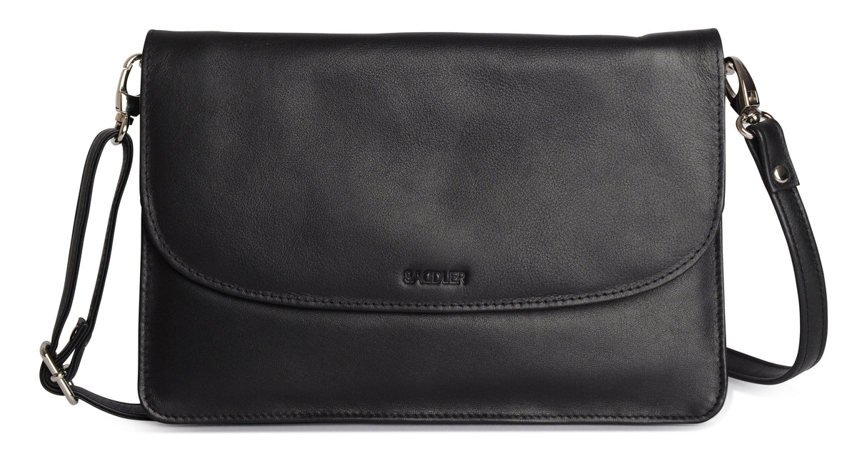 SADDLER Olivia 3-Section Leather Crossbody Bag &amp; Clutch – Compact &amp; Stylish - Gift Boxed