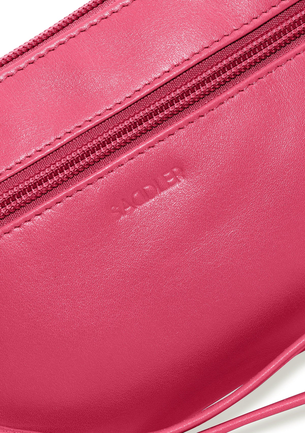 SADDLER SCARLETT Leather Zip Top Mini Clutch - Phone Holder with Detachable Wrist Strap - RFID Protected