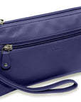 SADDLER SCARLETT Leather Zip Top Mini Clutch - Phone Holder with Detachable Wrist Strap - RFID Protected
