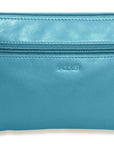 SADDLER SCARLETT Leather Zip Top Mini Clutch - Phone Holder with Detachable Wrist Strap - RFID Protected