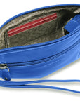 SADDLER SCARLETT Leather Zip Top Mini Clutch - Phone Holder with Detachable Wrist Strap - RFID Protected