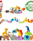 Safari Animal Wooden Threading Toy for Children