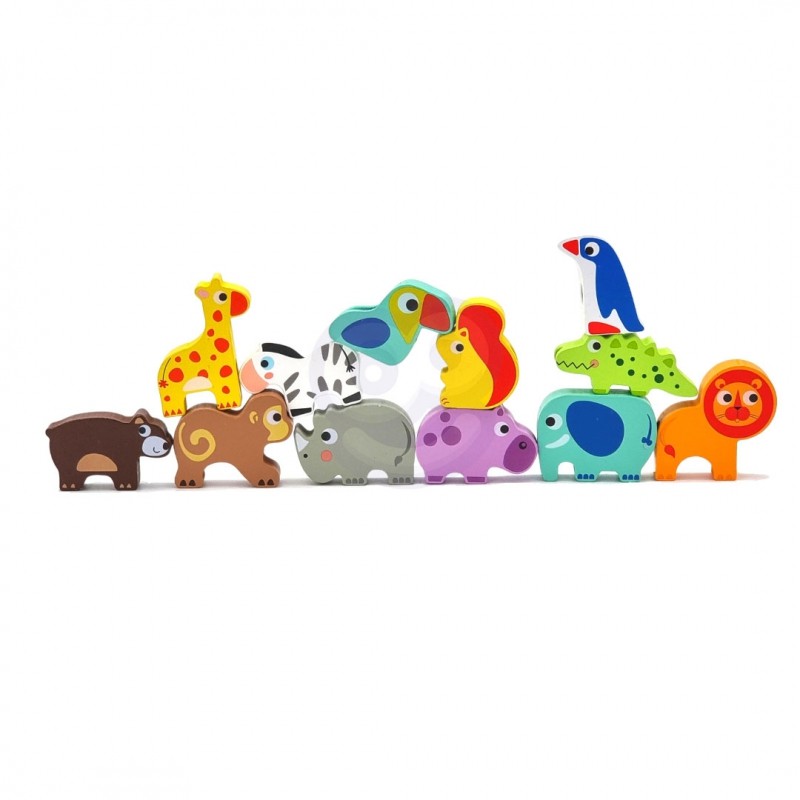 Safari Animal Wooden Threading Toy for Children