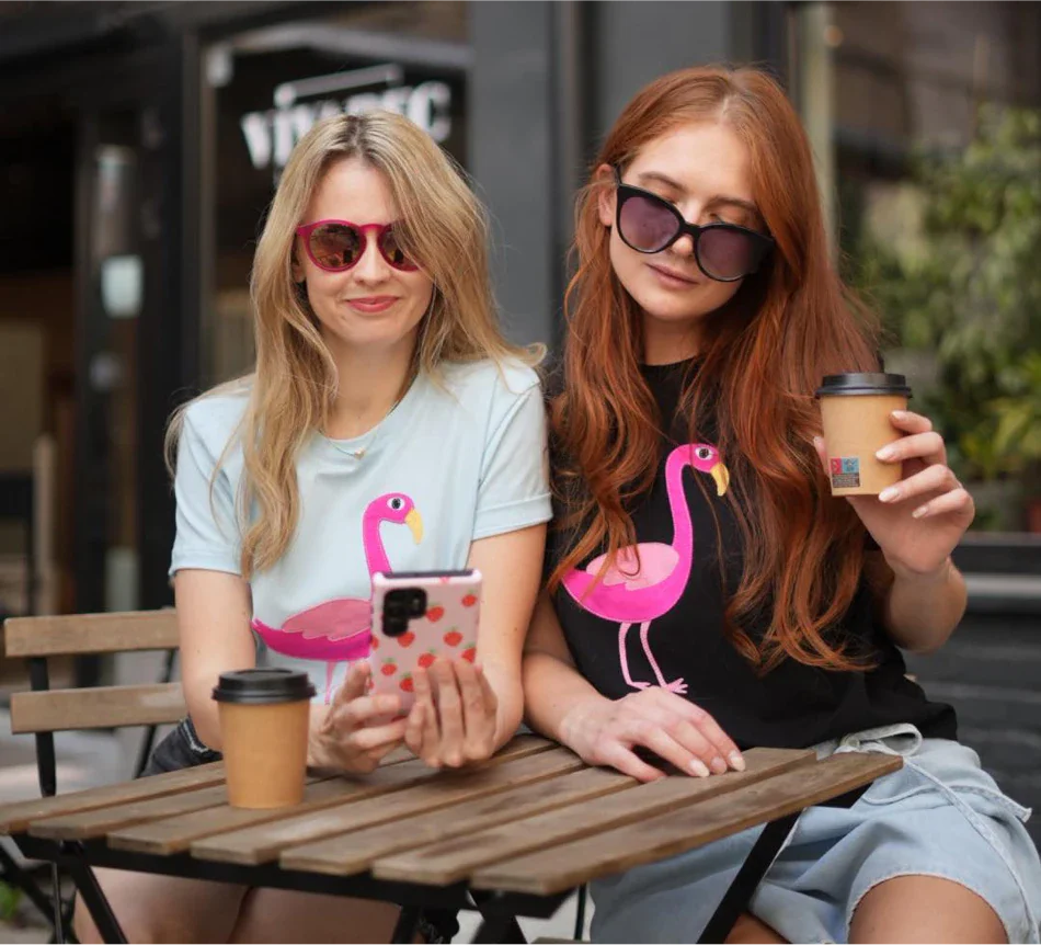 Womens Flamingo Cotton T Shirt