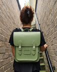 Handmade Leather City Backpack - Sage Green