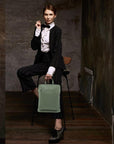 Sage Leather Backpack – Versatile & Stylish with Gold Accents by Sostter at brixbailey.com