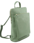 Sage Leather Backpack – Versatile & Stylish with Gold Accents by Sostter at brixbailey.com