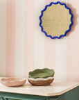 Saratoga Round Rattan Scalloped Tray - White