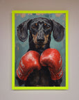Sausage Dog Boxing Framed Print