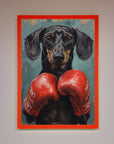 Sausage Dog Boxing Framed Print