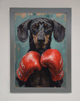 Sausage Dog Boxing Framed Print