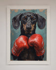 Sausage Dog Boxing Framed Print