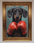 Sausage Dog Boxing Framed Print