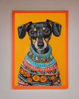 Sausage Dog in a Sweater Framed Print