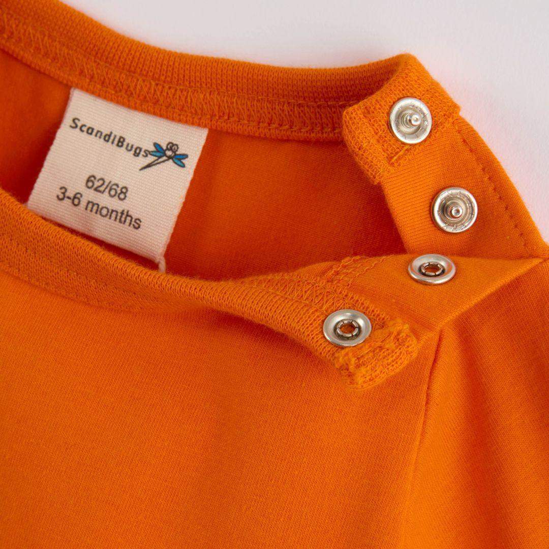 ScandiBugs Own Label Organic Long Sleeve Vest - Tangelo Orange