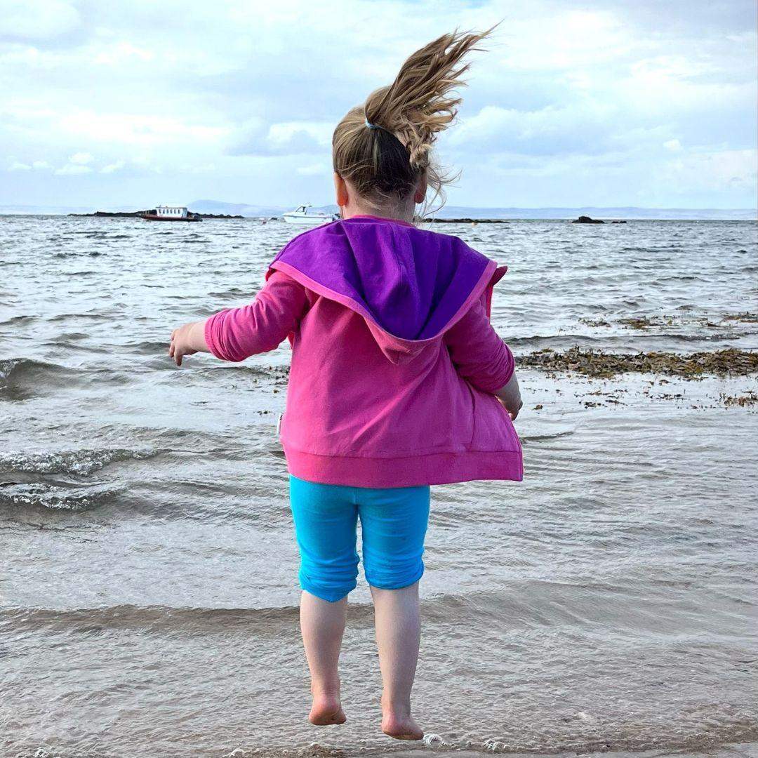 ScandiBugs Own Label Organic Reversible Hoodie - Bubblegum Pink &amp; Perfectly Purple