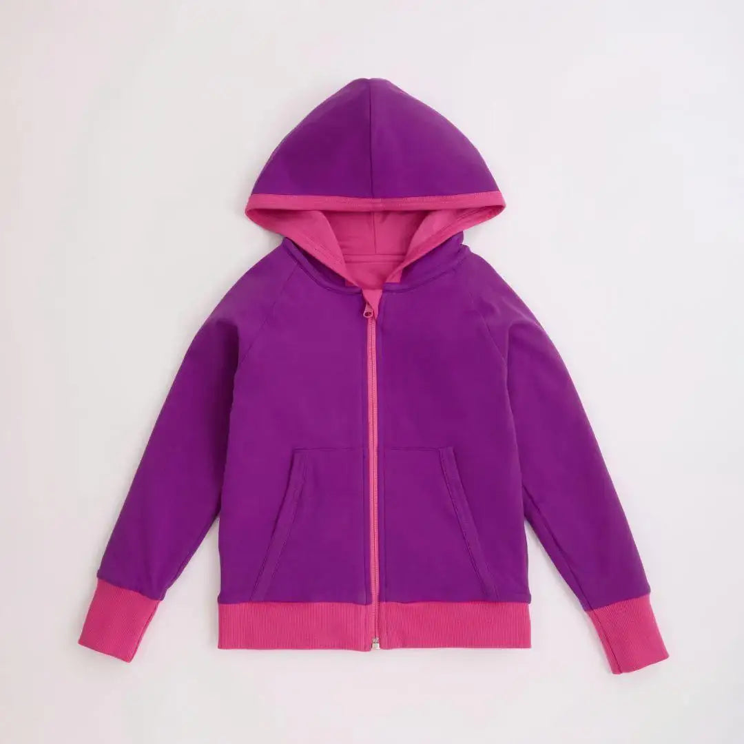 ScandiBugs Own Label Organic Reversible Hoodie - Bubblegum Pink &amp; Perfectly Purple