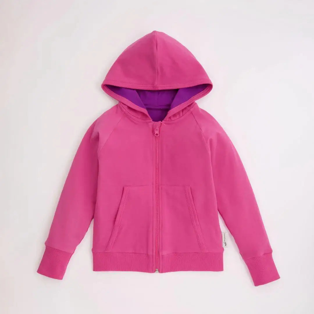ScandiBugs Own Label Organic Reversible Hoodie - Bubblegum Pink &amp; Perfectly Purple