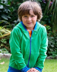ScandiBugs Own Label Organic Reversible Hoodie - Peacock Blue & Tropical Green