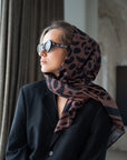Classic Leopard Print Square Scarf