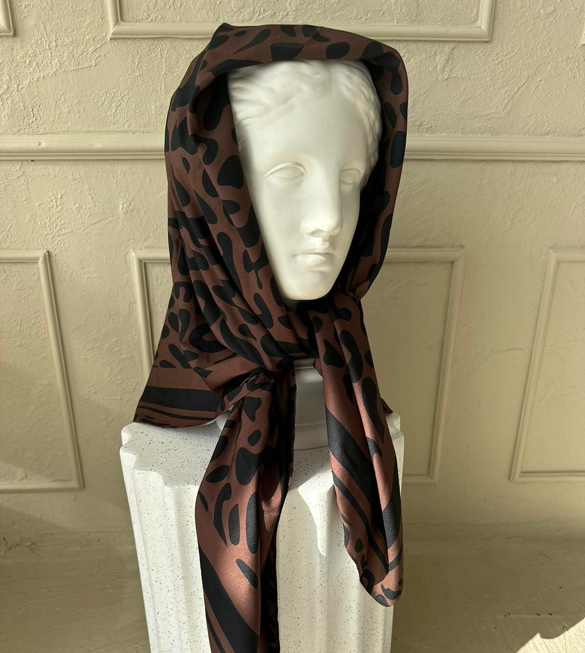 Classic Leopard Print Square Scarf