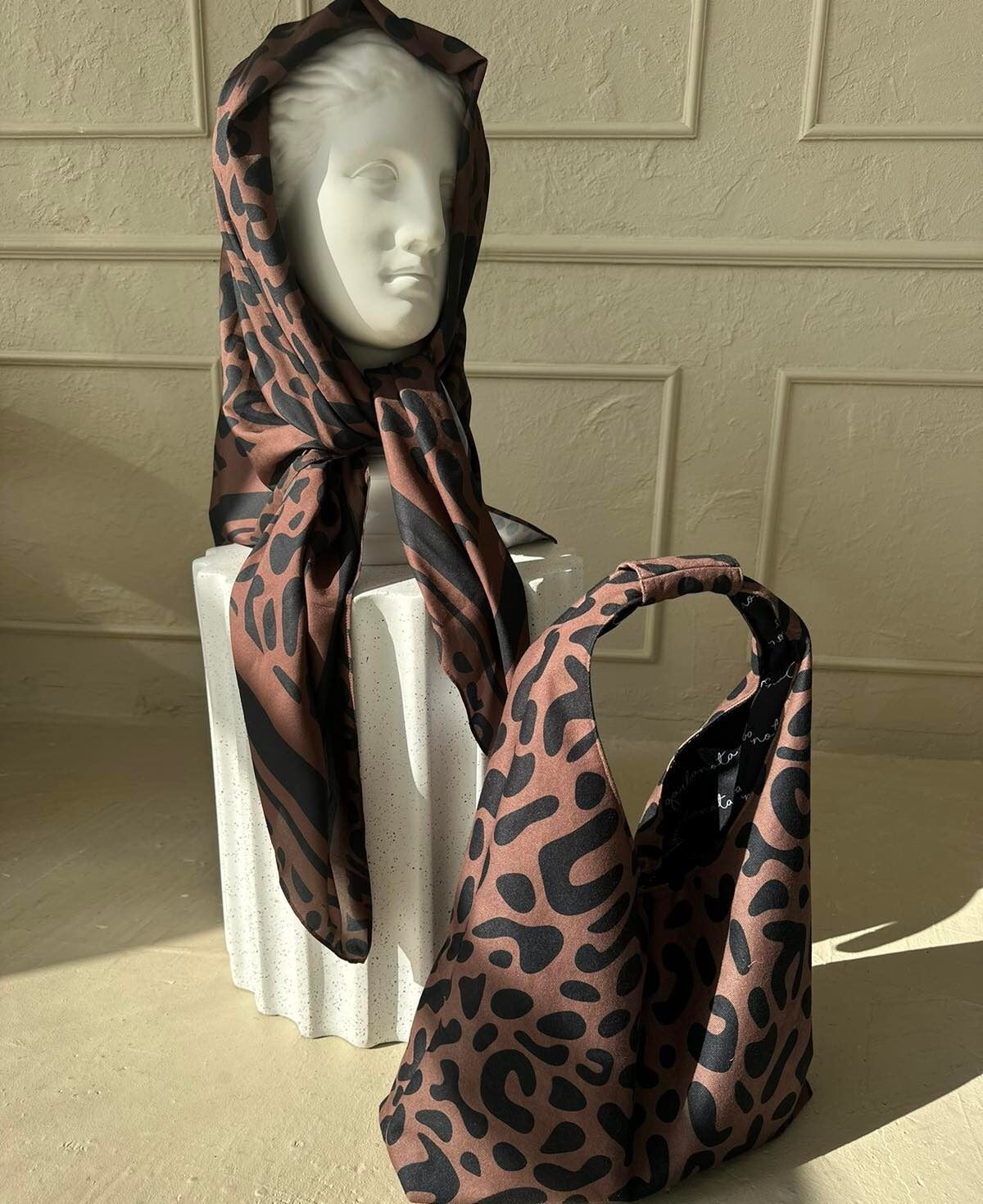 Classic Leopard Print Square Scarf