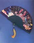 Wonderous Silk Fan with luxurious Gold tassel, part of the Mysa Collection