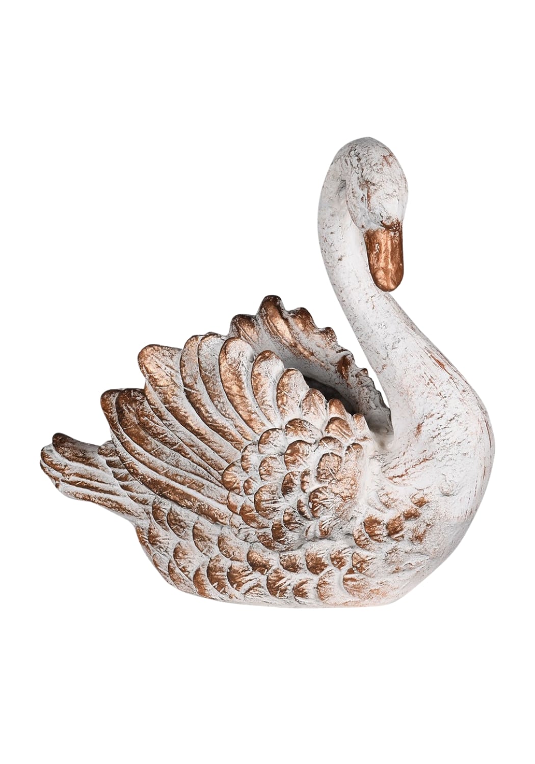 Swan Lake: Distressed White &amp; Gold Vase
