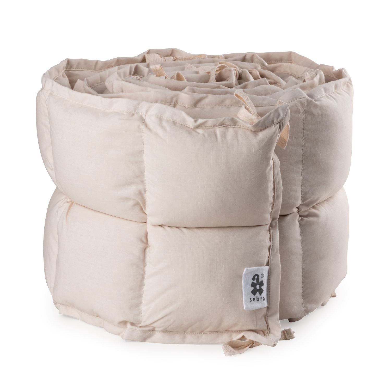 Premium organic cotton kapok bumper in birchbark rose, soft hypoallergenic breathable baby crib bedding for 0-6 months, fits standard 60x120cm beds by Ella James at brixbailey.com