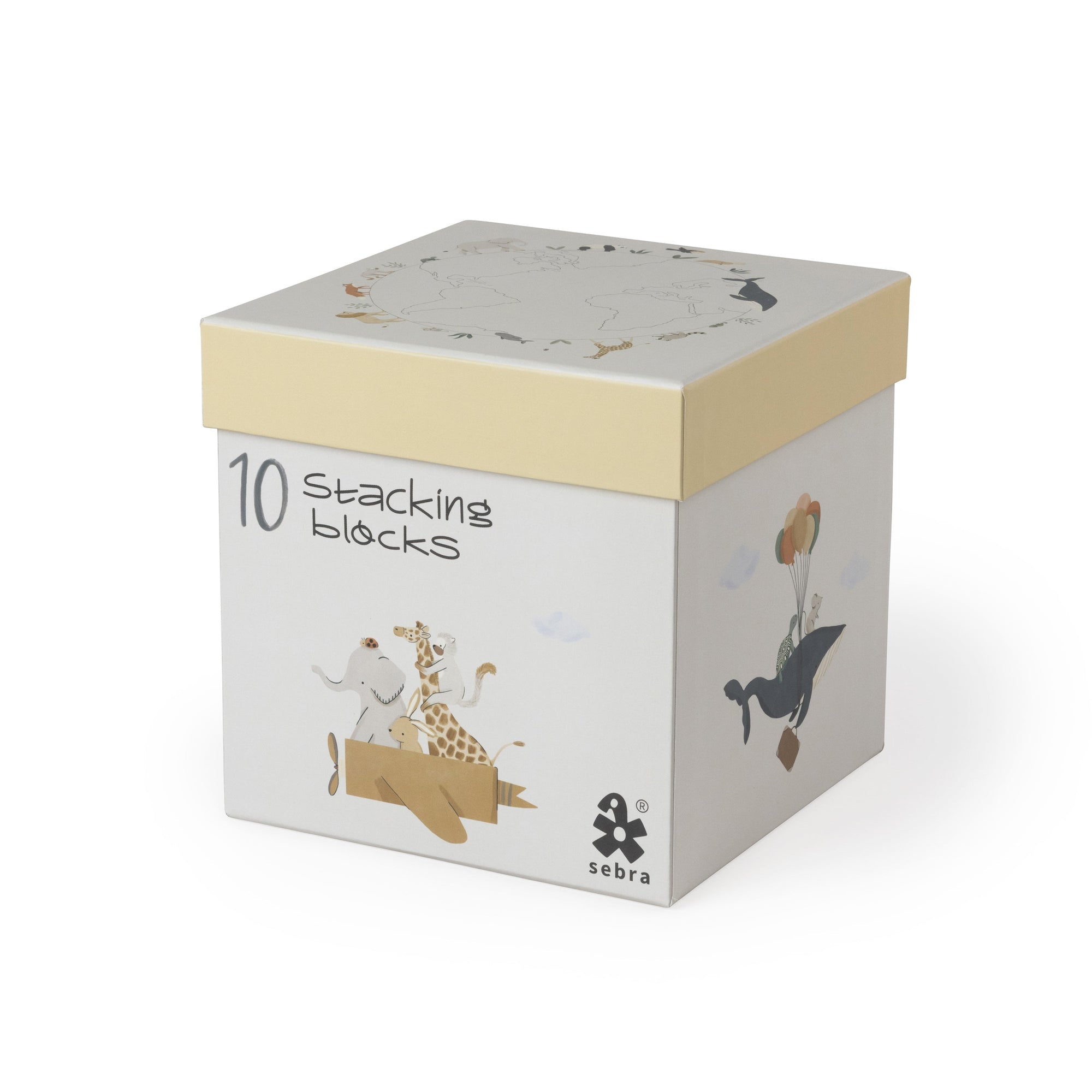 Premium stacking blocks set with 1-10 animal illustrations, educational counting toy for toddlers, stylish Danish-designed nursery decor by Ella James at brixbailey.com